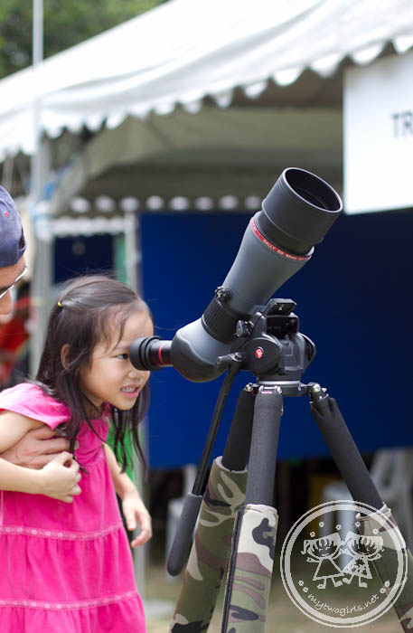 Zara watching on monocular